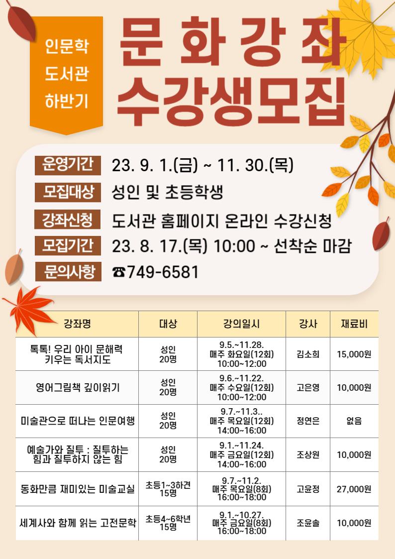 [하반기문화강좌] 미술관으로 떠나는 인문여행(성인)의 파일이미지