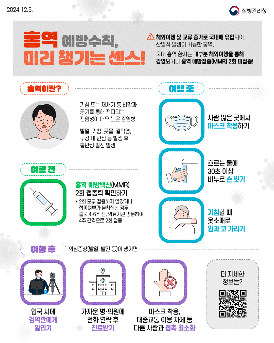 해외여행 전, 홍역 예방수칙 미리 챙기세요!