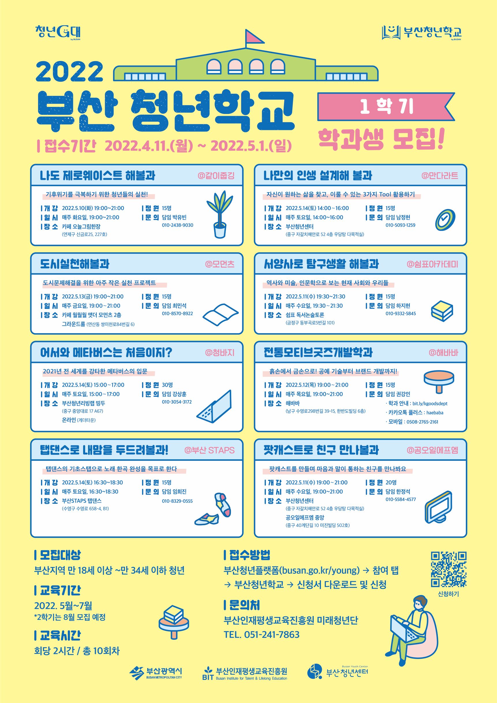 「2022 부산청년학교」청년학과 참여 청년 모집
