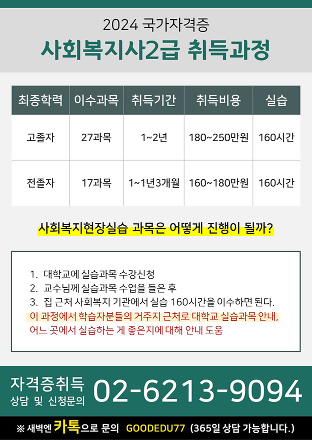 ★[국가자격증] 사회복지사2급! 국가고시로 개정 전 마지막으로 쉽게 취득하자