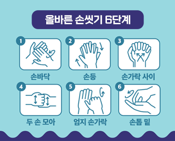 올바른 손씻기 6단계