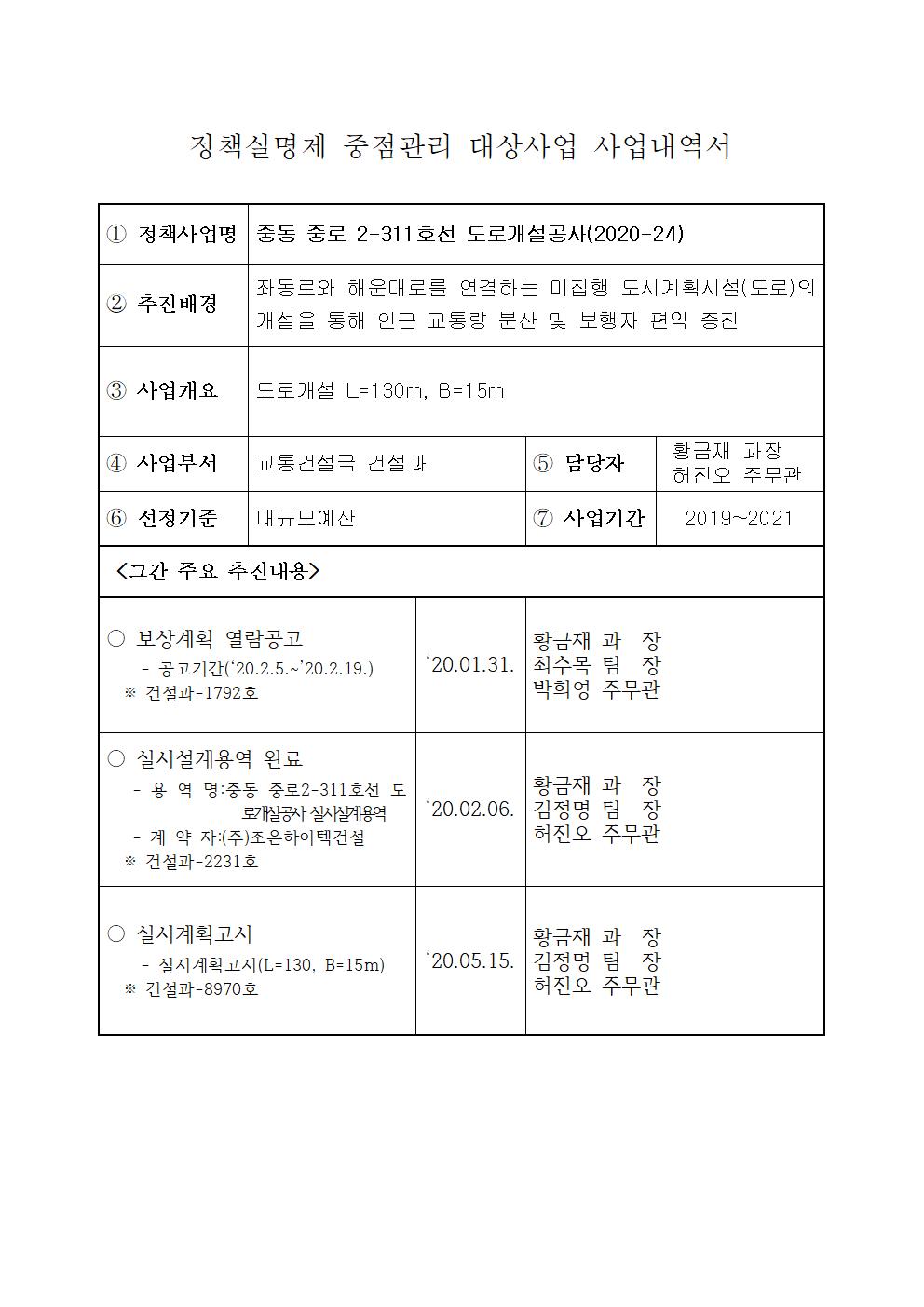 [2020-23] 송정동 중로 2-343호선 도로개설공사