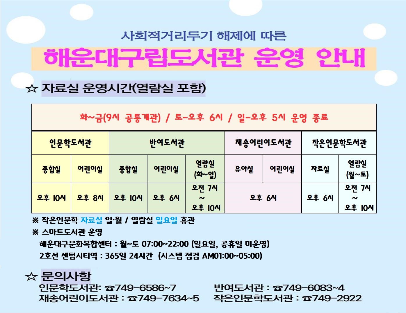 해운대 구립도서관 이용 안내