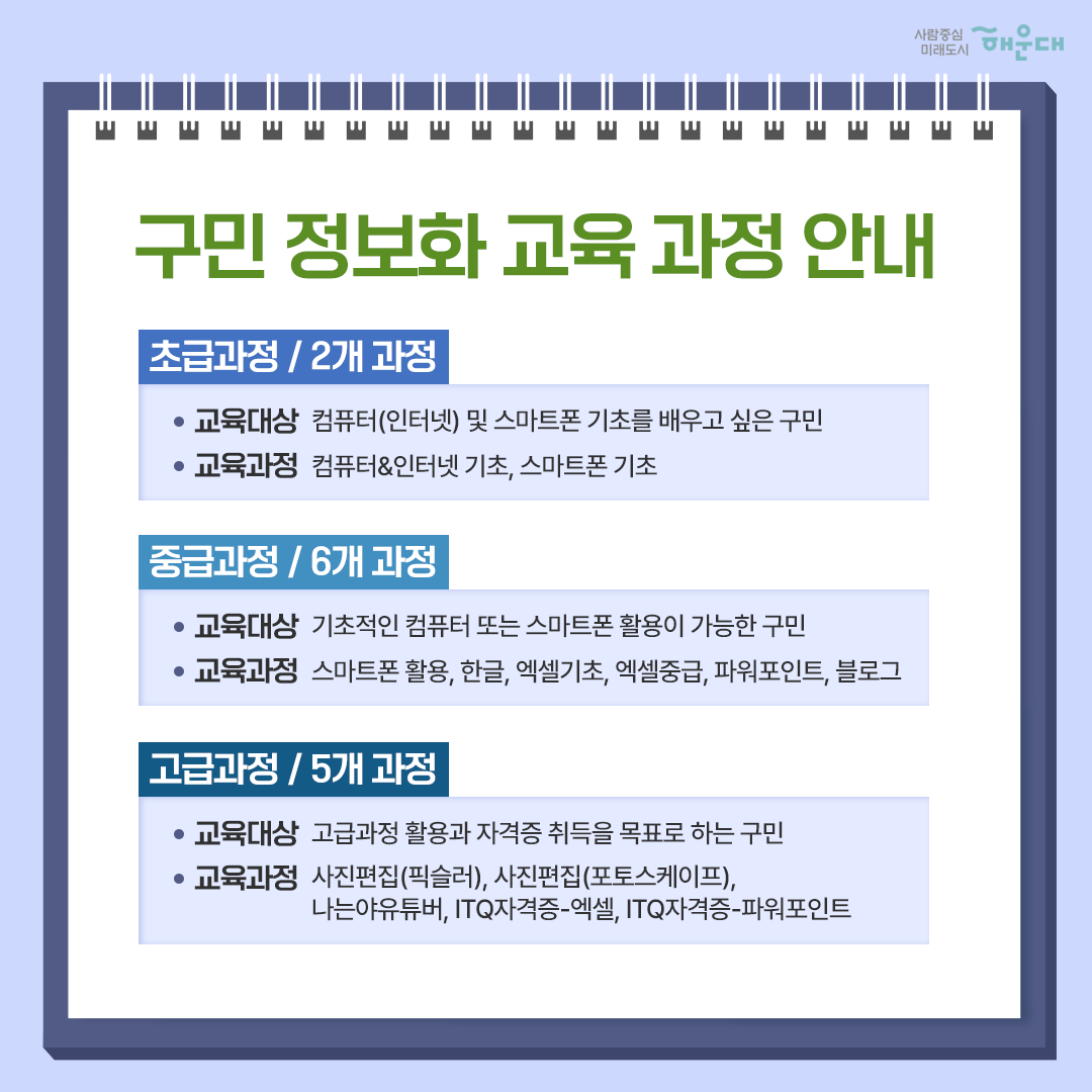  해운대구 2022년도 정보화 교육 추진 계획 정보화 역량 강화 및 정보취약계층 정보격차 해소! 4번째 이미지