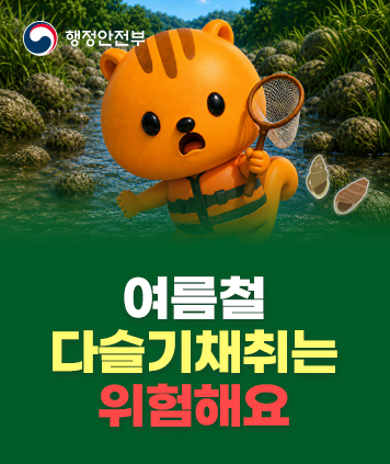 여름철 다슬기 채취는 위험해요